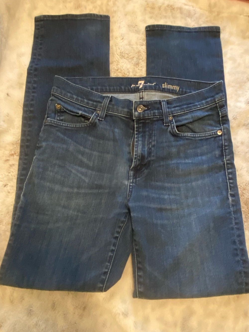 7 For All Mankind Slimmy Skinny Jeans in Dark Blue Wash